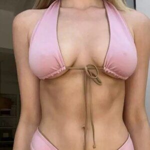 HAH Free People Multiway Reversible DIY Halter Bikini Top Small Shroom Combo